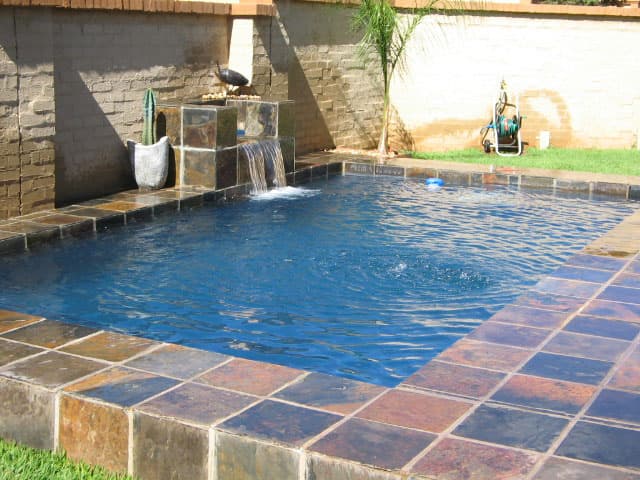 New pool with landscaping